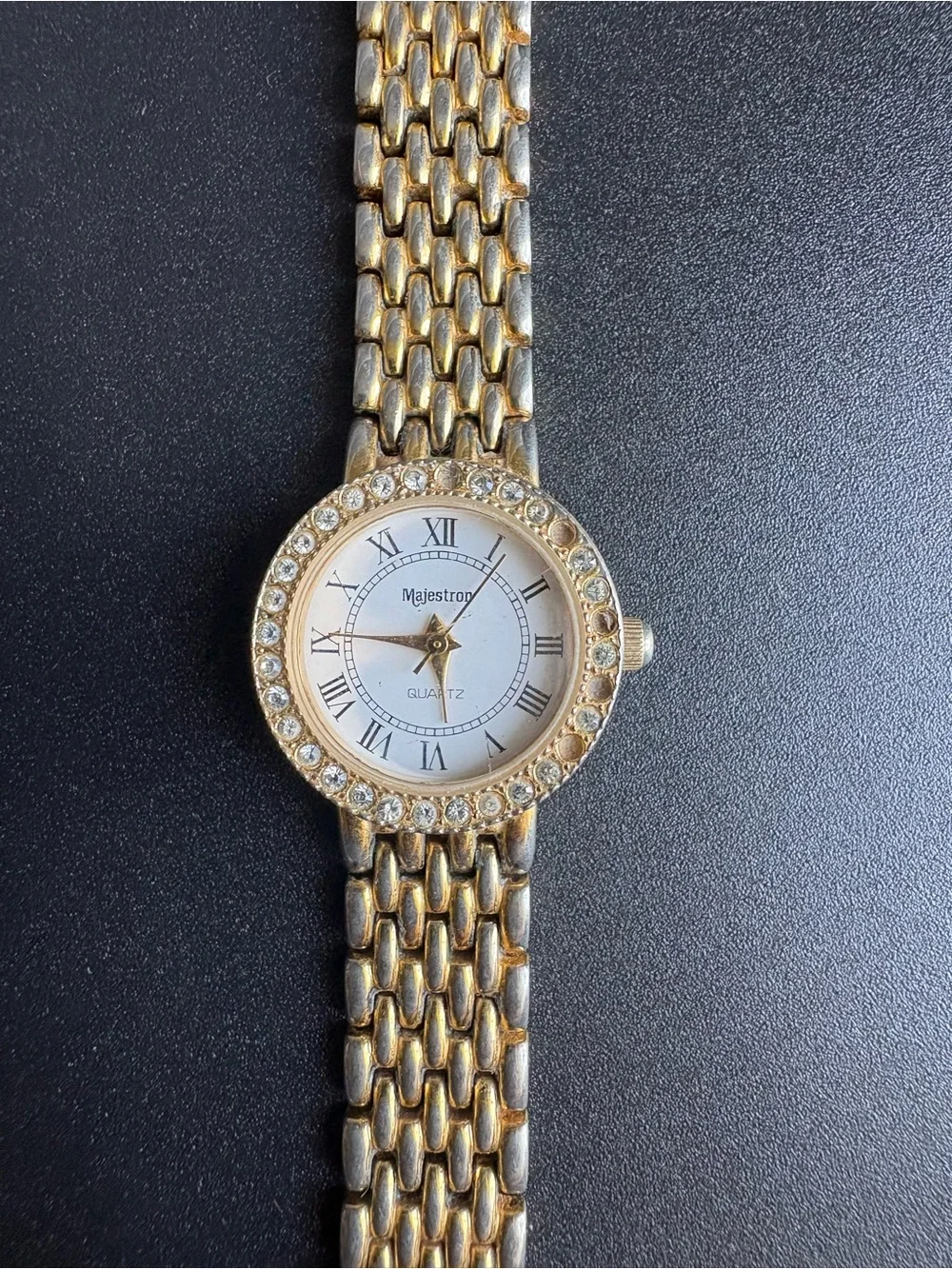 Gold-Tone Crystal Women’s Bracelet Watch